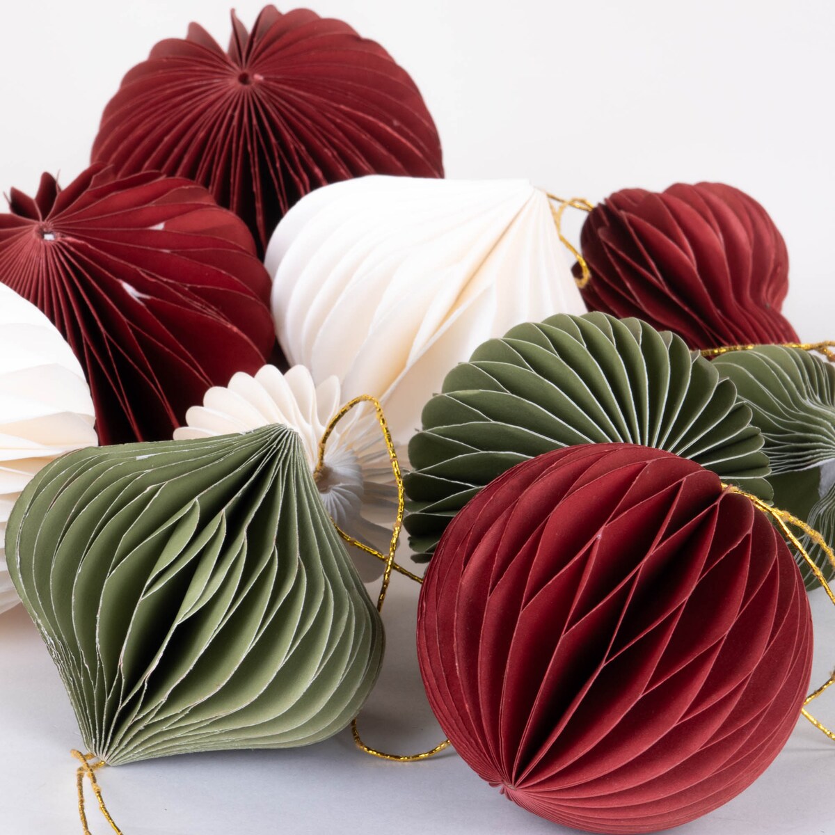 Ozdoby na choinkę z papieru, Ø 8 cm