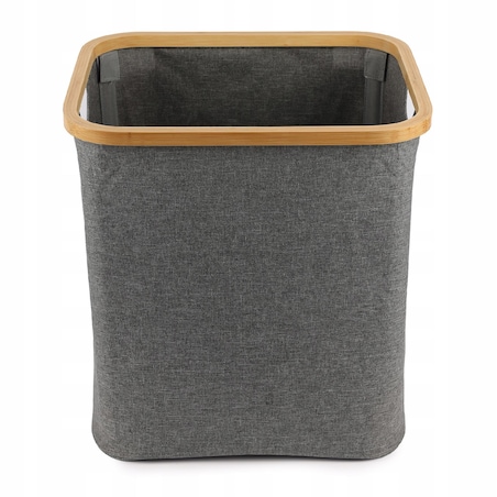Kosz na pranie 60 L BAMBUSOWY składany szary