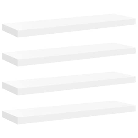 vidaXL Półki ścienne, 4 szt, białe, 80x23,5x3,8 cm, MDF