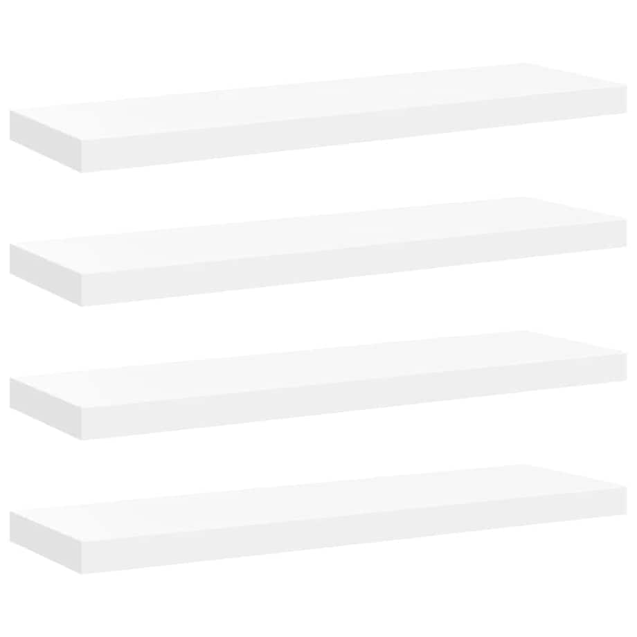 vidaXL Półki ścienne, 4 szt, białe, 80x23,5x3,8 cm, MDF