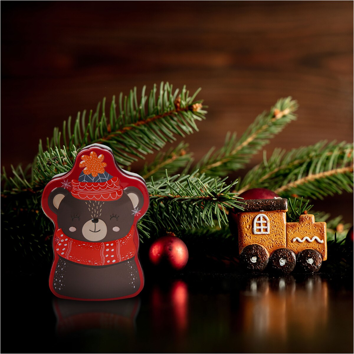 Puszka Na Pierniki Ciastka Herbatę Świąteczna Boże Narodzenie 9X13 Cm Miś