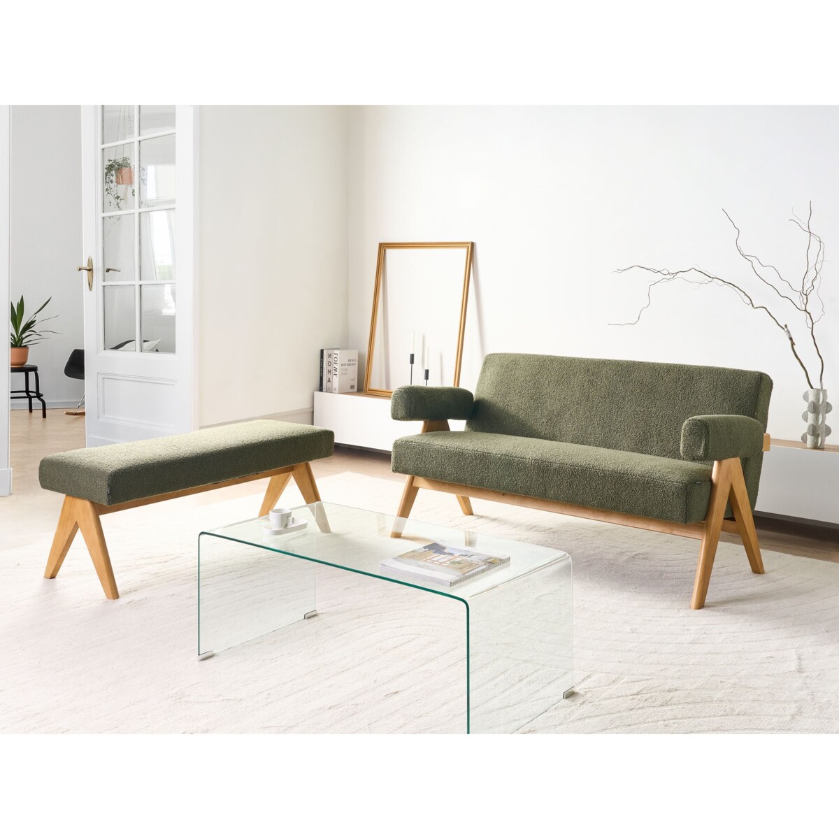 Sofa TAMRE Boucle Zielony dla 2 osób