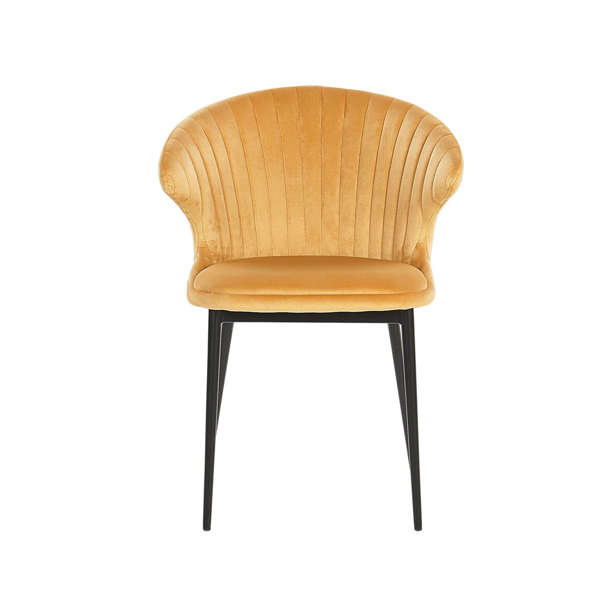 Zestaw 2 krzeseł do jadalni welurowy żółty AUGUSTA