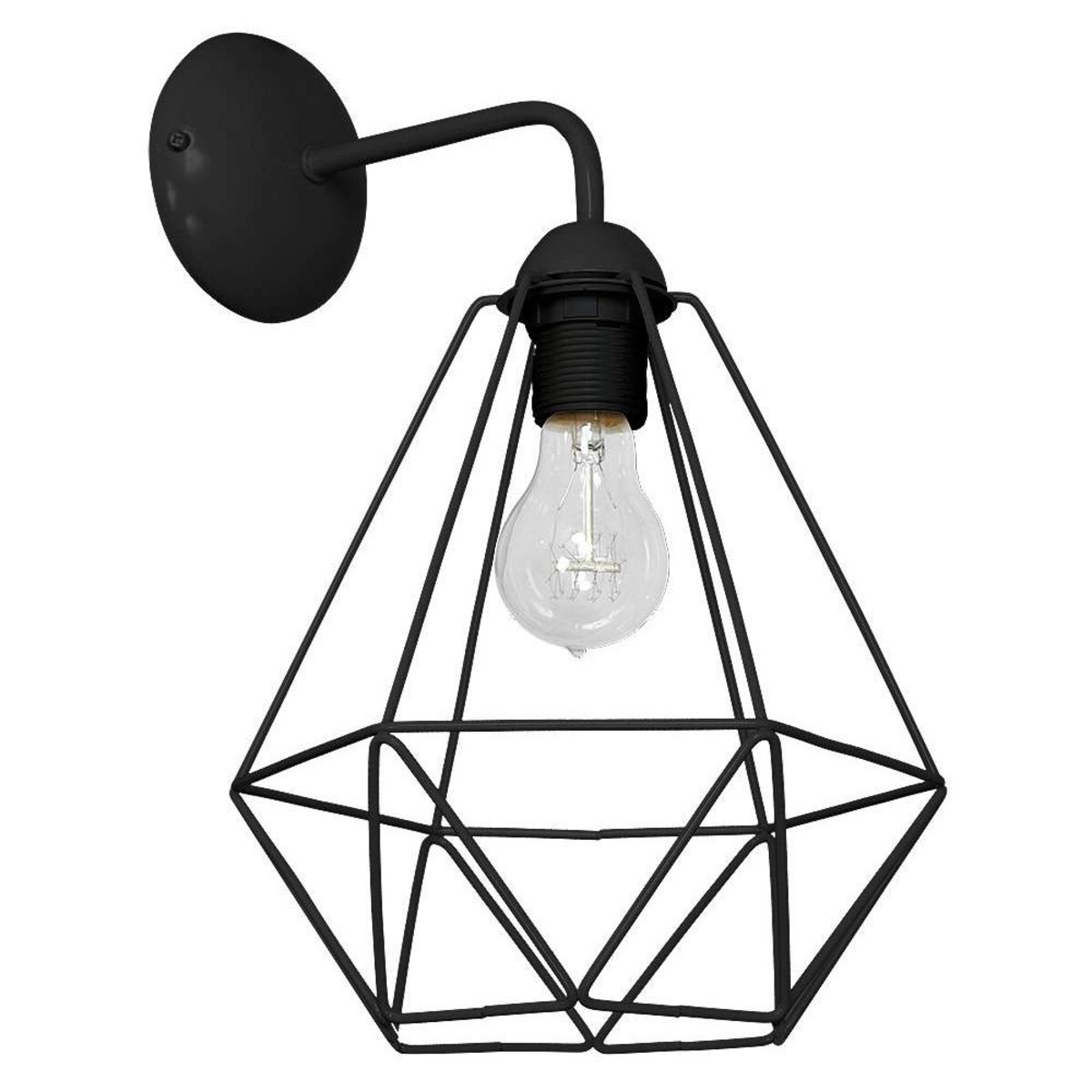 Kinkiet LAMPA ścienna BASKET 7206 Milagro druciana OPRAWA metalowa klatka loft czarna