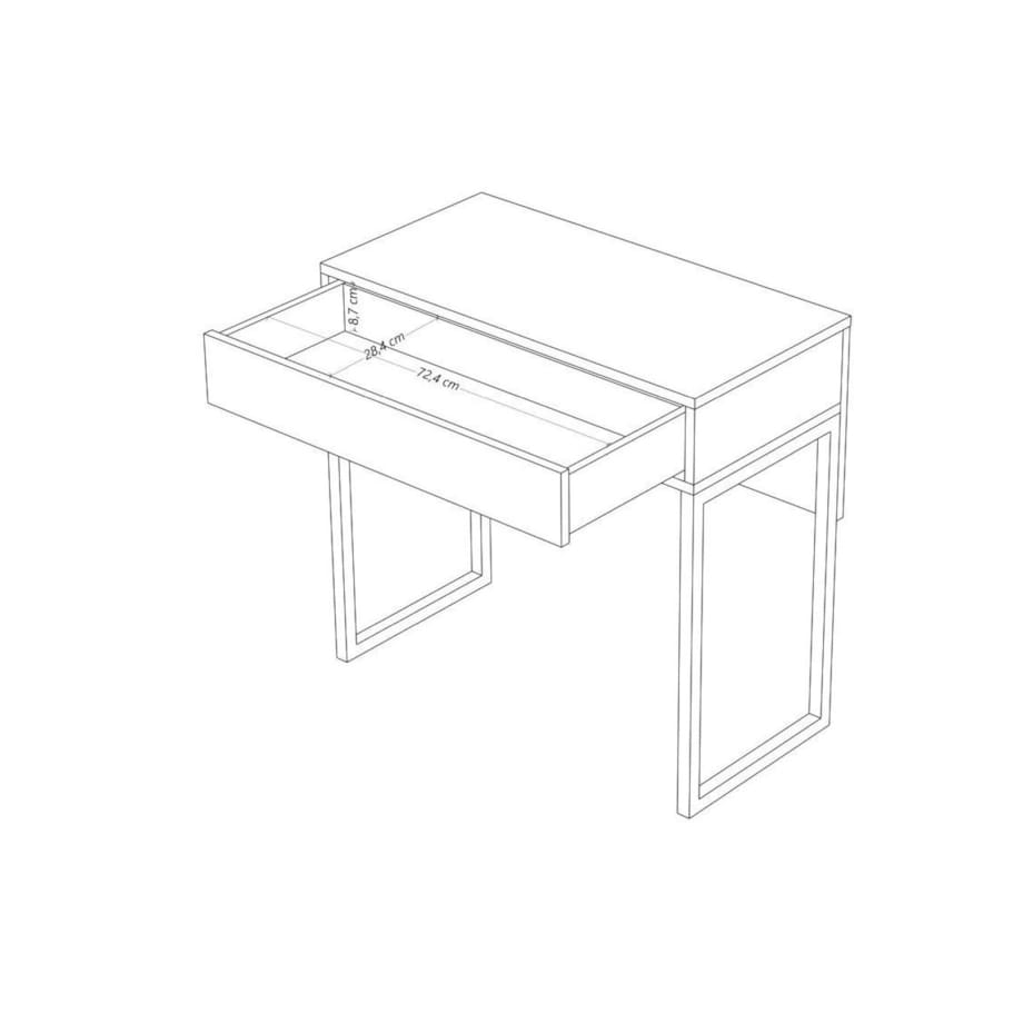 Czarna nowoczesna toaletka Dancan EVA ze srebrnym stelażem