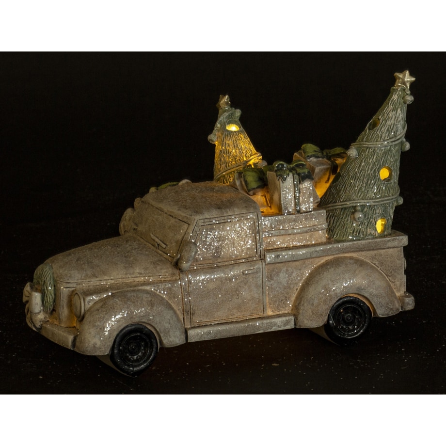 Dekoracja - samochód LED 10,5x15x8 cm CAMION-3 miś kierowcą