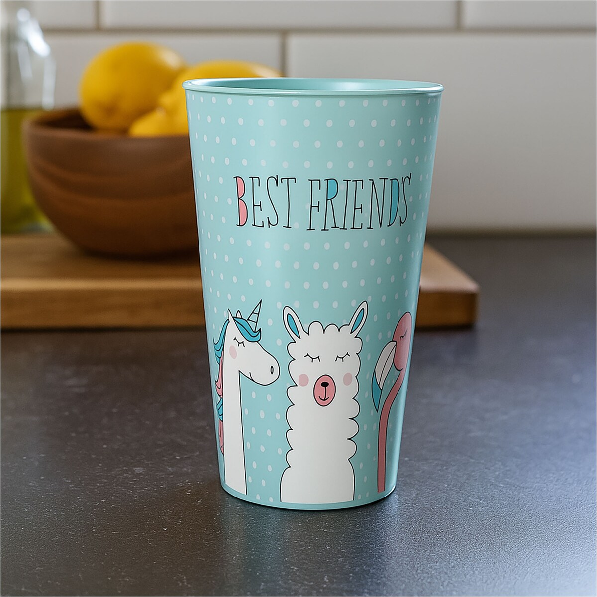 Kubek Dla Dziecka Dziecięcy 250 Ml Plastikowy Friends Niebieski