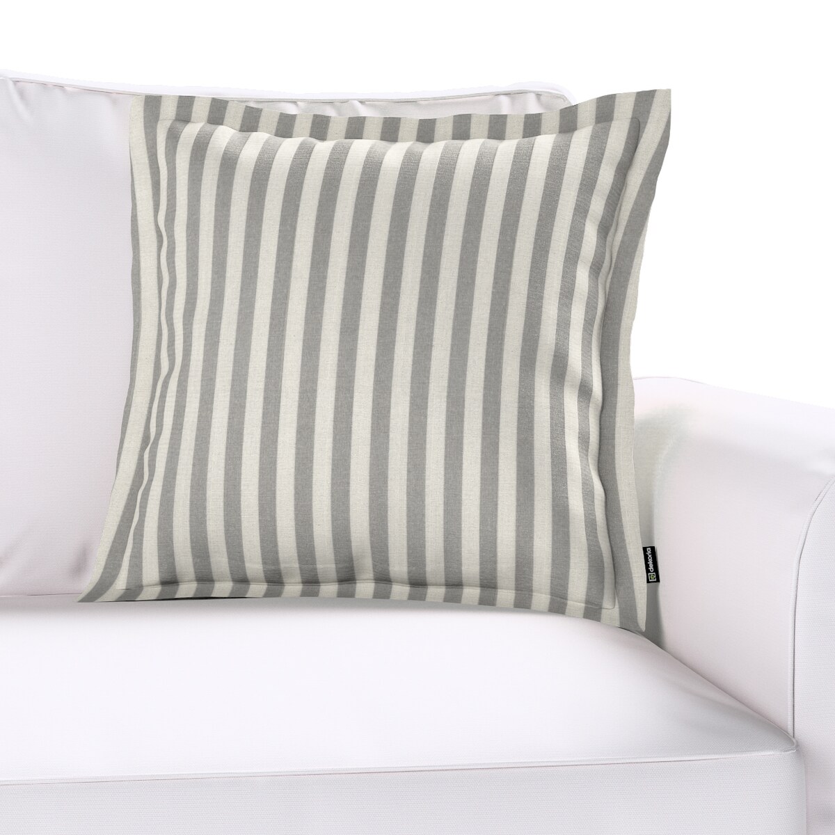 Poszewka Mona na poduszkę 45x45 szaro-białe pasy (1,5cm)