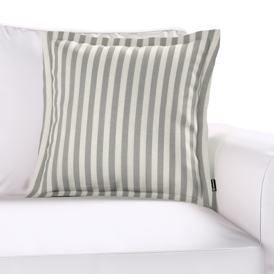 Poszewka Mona na poduszkę 45x45 szaro-białe pasy (1,5cm)