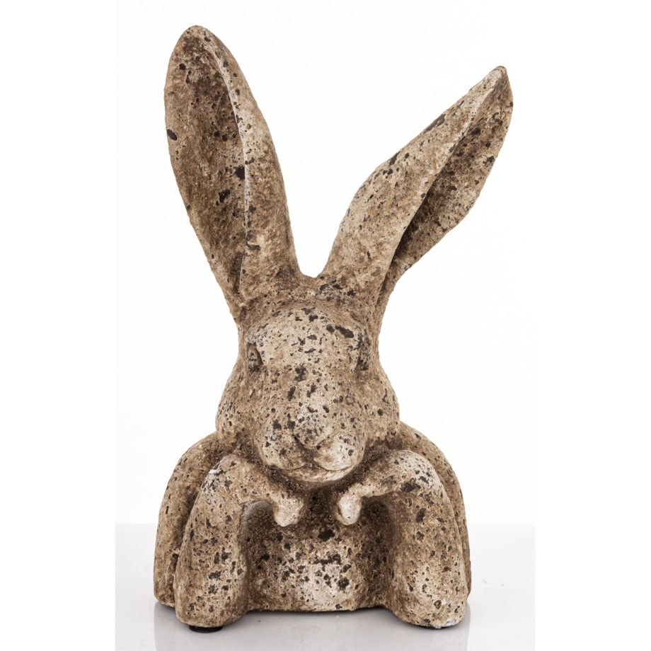 Figurka popiersie królika 36x20x16 cm TORACE szaro-brązowy duży