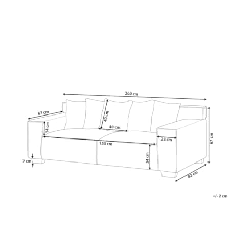 Sofa 3-osobowa złamana biel VISKAN