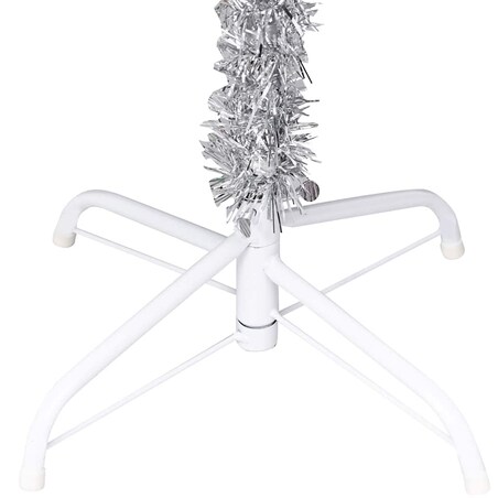 vidaXL Sztuczna choinka z lampkami i bombkami, srebrna, 150 cm, PET