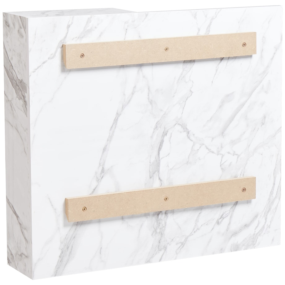 Szafka łazienkowa wisząca z lustrem JOINVILLE 60 cm 54 cm Biały marmur