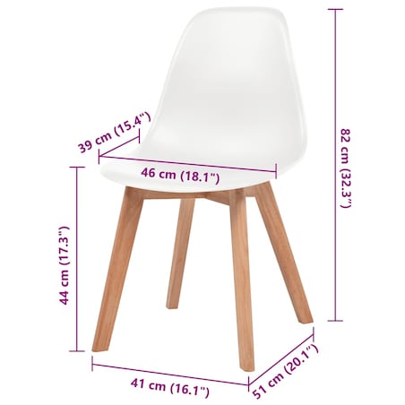 vidaXL Krzesła stołowe, 4 szt., białe, plastikowe