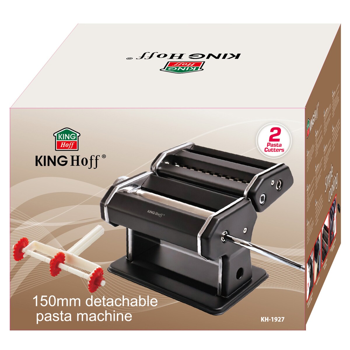 Maszynka 2 w 1 do ciasta i makaronu czarna KINGHOFF