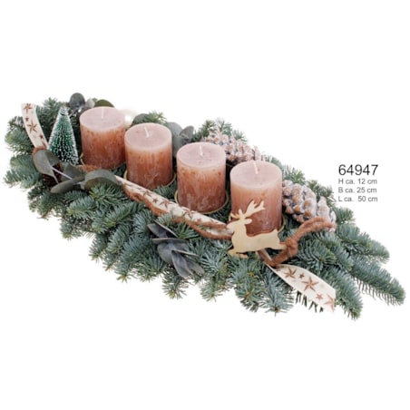 Świąteczna dekoracja stołowa z jodły Nobilis – Rustic Długość ok. 60–80 cm