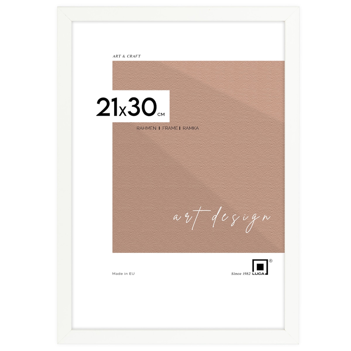 Biała ramka na zdjęcia 21x30 cm A4 rama MDF z plexi klasyczna ramka zawieszka stopka