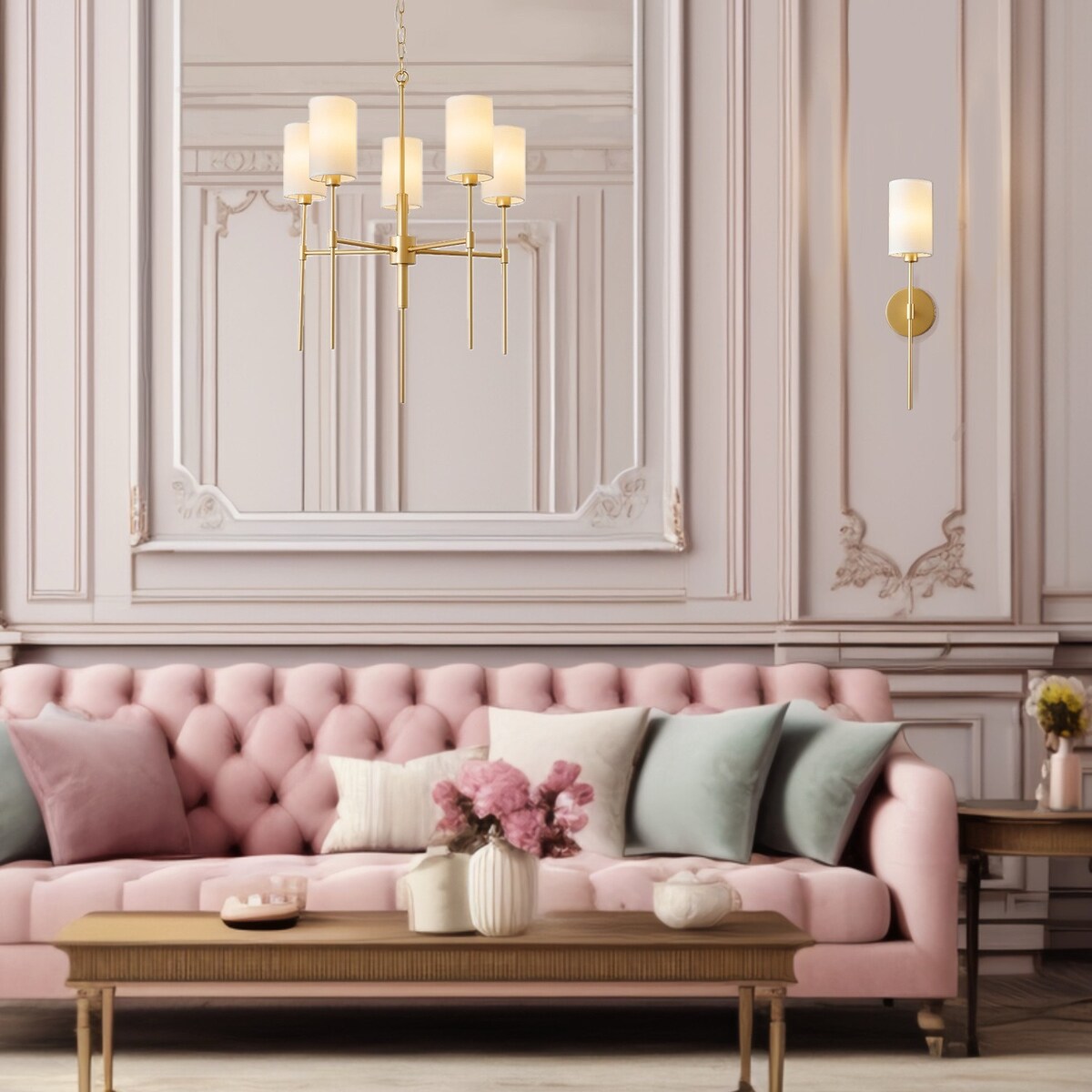 Lampa ścienna DARLING złota 53 cm
