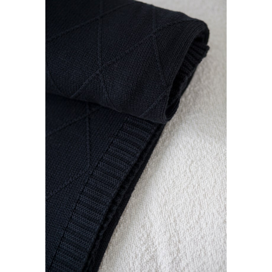 Pled romby czarny, 130 x 160 cm, La Manta