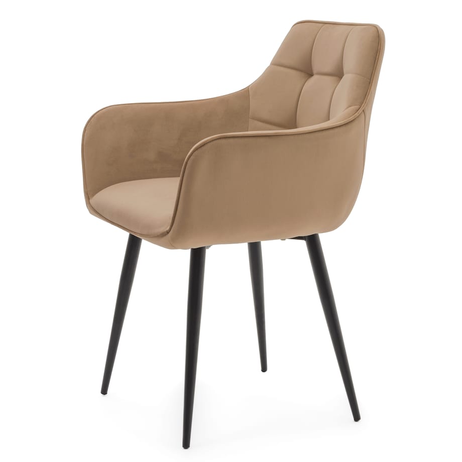 Krzesło tapicerowane welurowe GALLO velvet beżowy