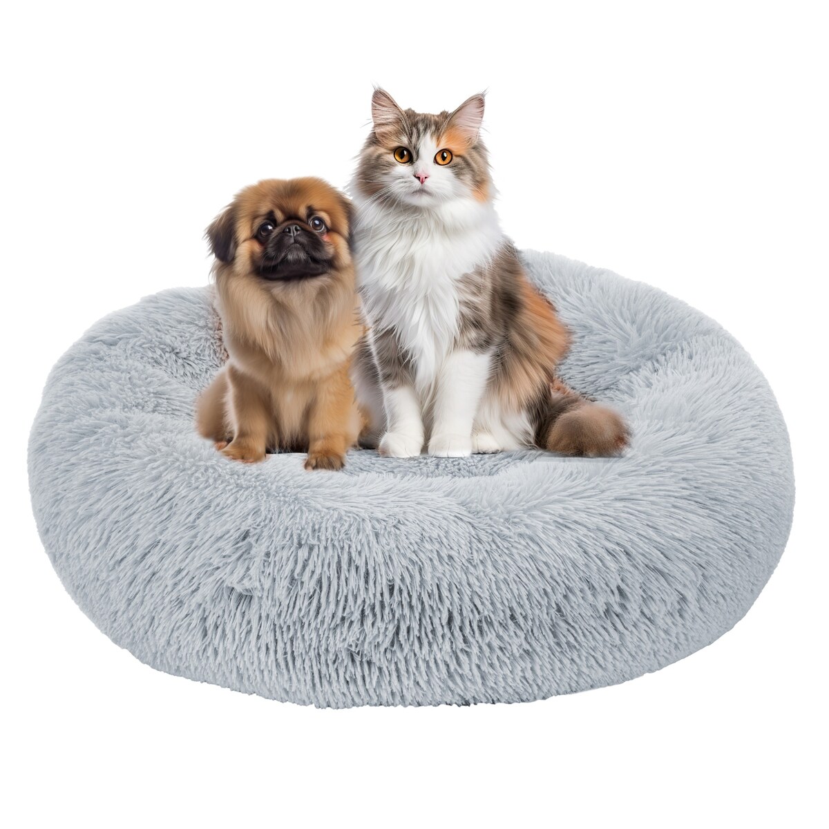PLUSZOWE OKRĄGŁE LEGOWISKO kojec DLA PSA KOTA poduszka posłanie 80x80