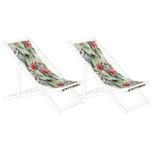 Zestaw 2 tkanin leżakowych wzór w tukany ANZIO / AVELLINO