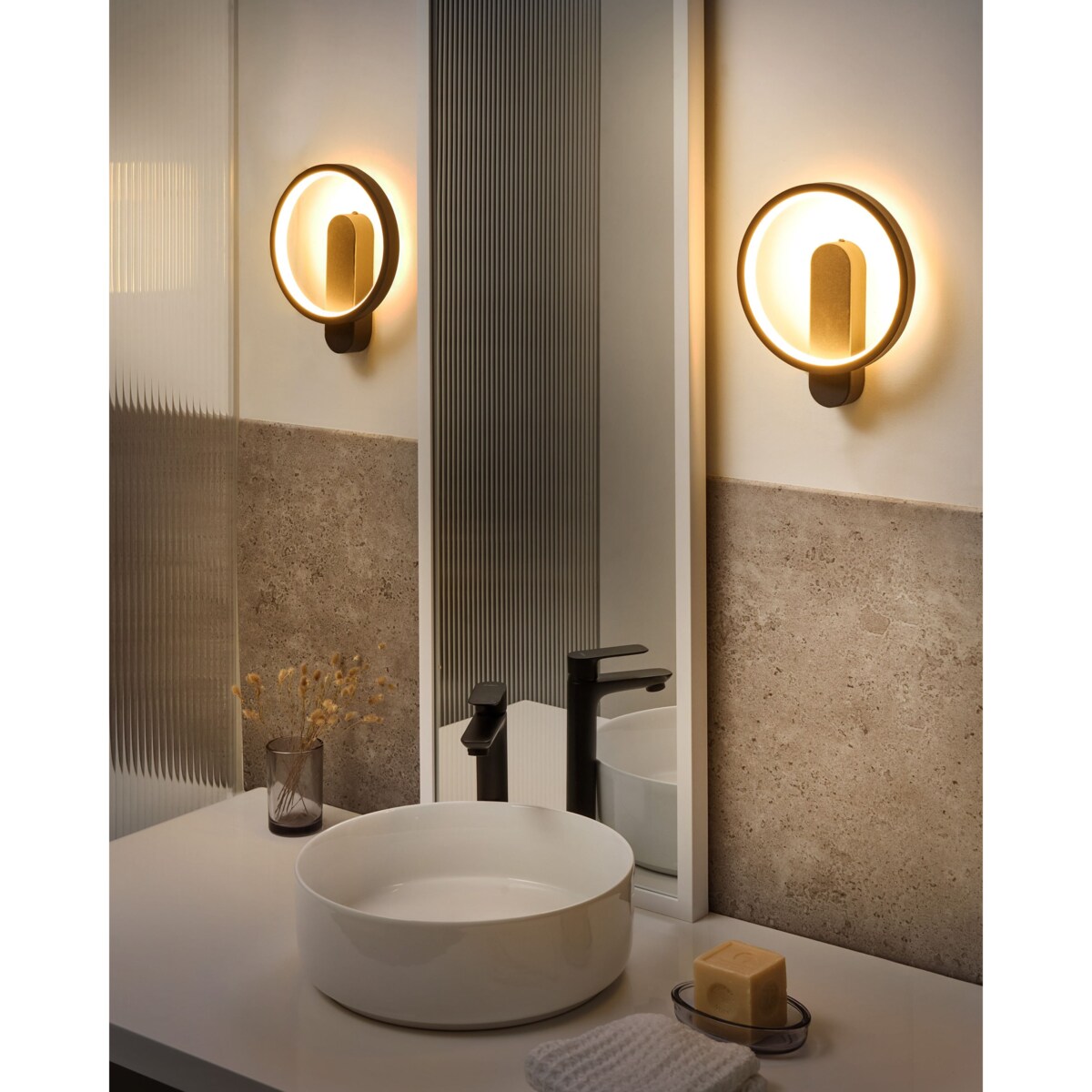 Zestaw 2 lamp ściennych BLIES Czarny Metal LED