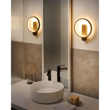 Zestaw 2 lamp ściennych BLIES Czarny Metal LED