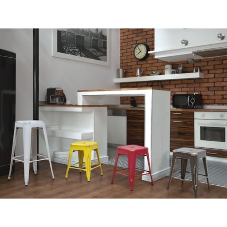 Zestaw 2 stołków barowych metalowych 60 cm czarno-złoty CABRILLO