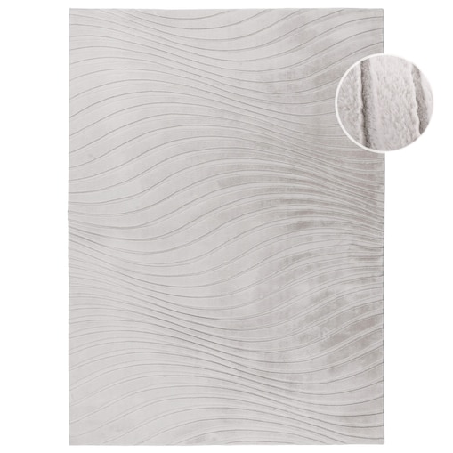Dywan nowoczesny 3D, miękki Waving 5030 Jasnoszary/Taupe 80x150