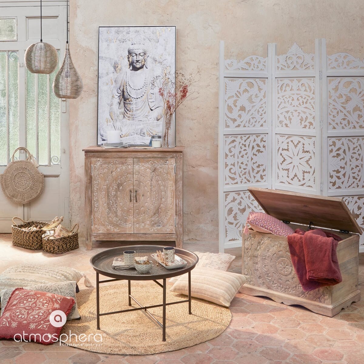 Dywan dekoracyjny z juty, Ø 115 cm, okrągły