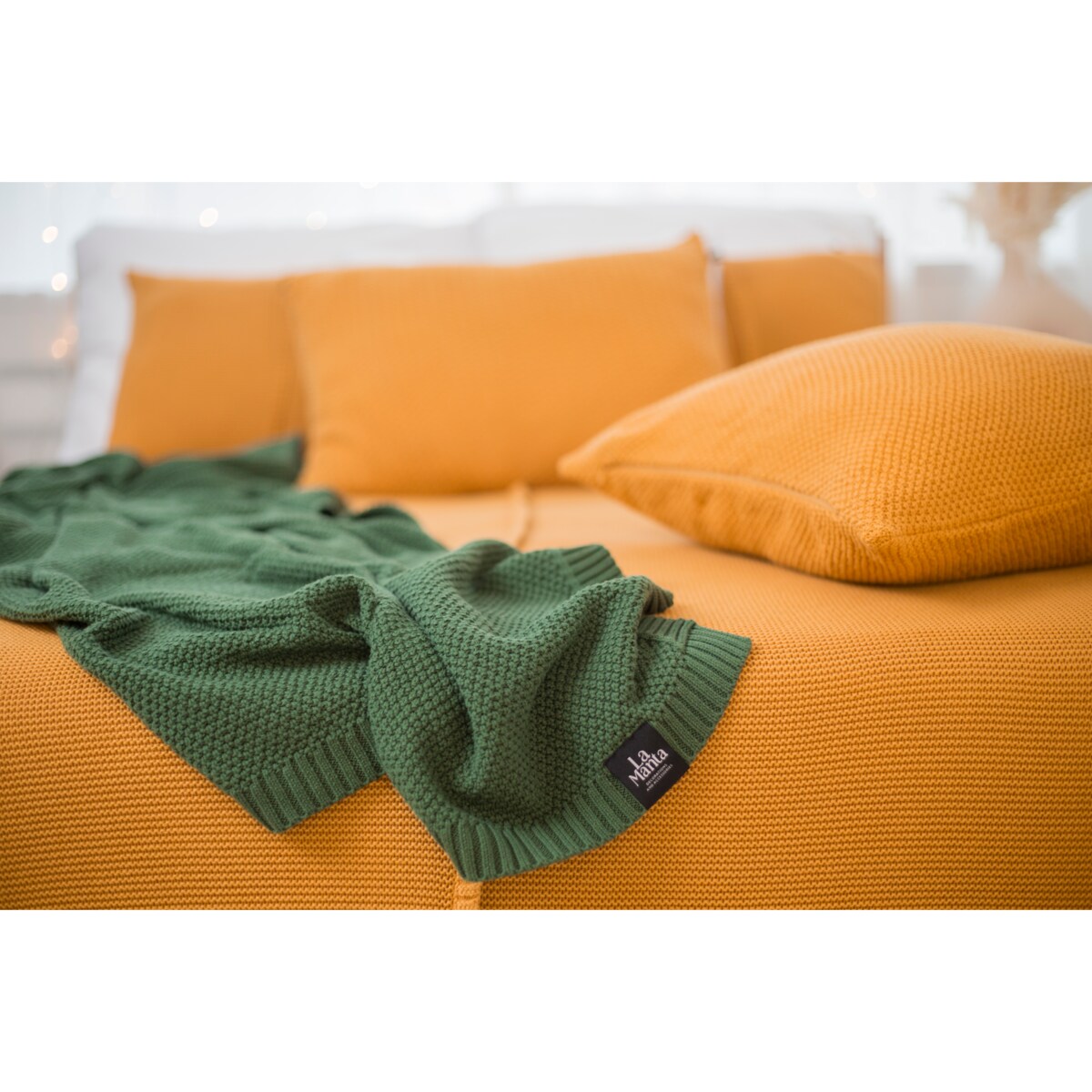 Pled pleciony zielony, 130 x 160 cm, La Manta