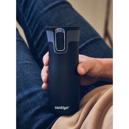 Kubek termiczny Contigo West Loop 2.0 470 ml - Glamour Kwiaty - czarny