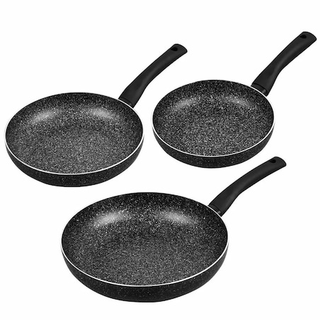 Zestaw 3 patelni z powłoką marmurową indukcja gaz KINGHOFF