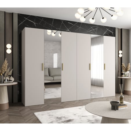 Szafa uchylna otwierana BARI 2 300 wys. 202 cm Kaszmir + u. Złoty