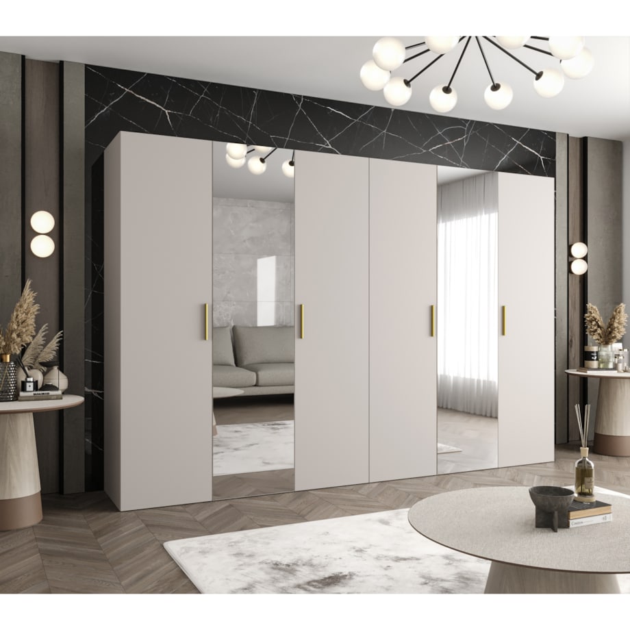 Szafa uchylna otwierana BARI 2 300 wys. 202 cm Kaszmir + u. Złoty