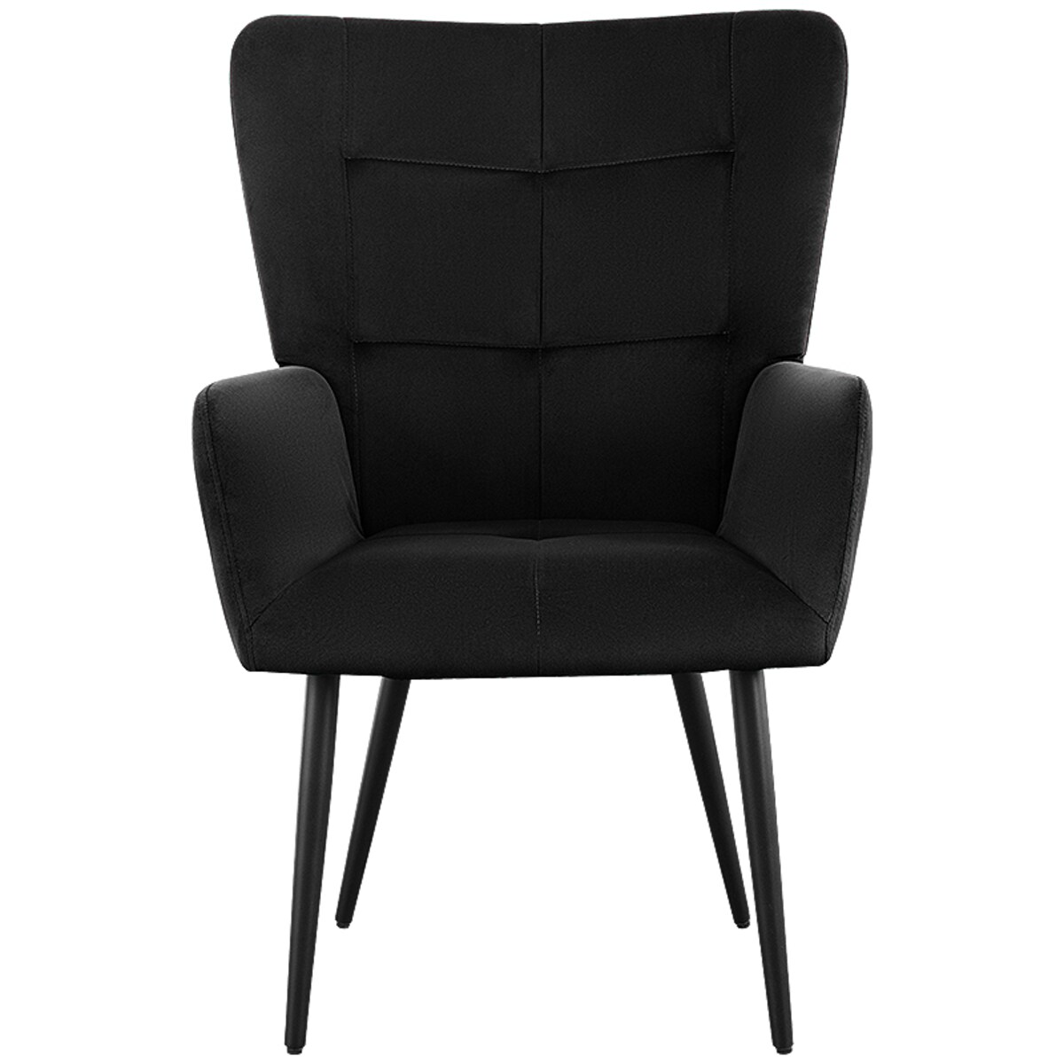 Fotel uszak do salonu wypoczynkowy welurowy tapicerowany czarny