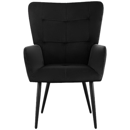 Fotel uszak do salonu wypoczynkowy welurowy tapicerowany czarny