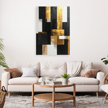 Obraz do salonu sypialni biura, Abstrakcja złote akcenty