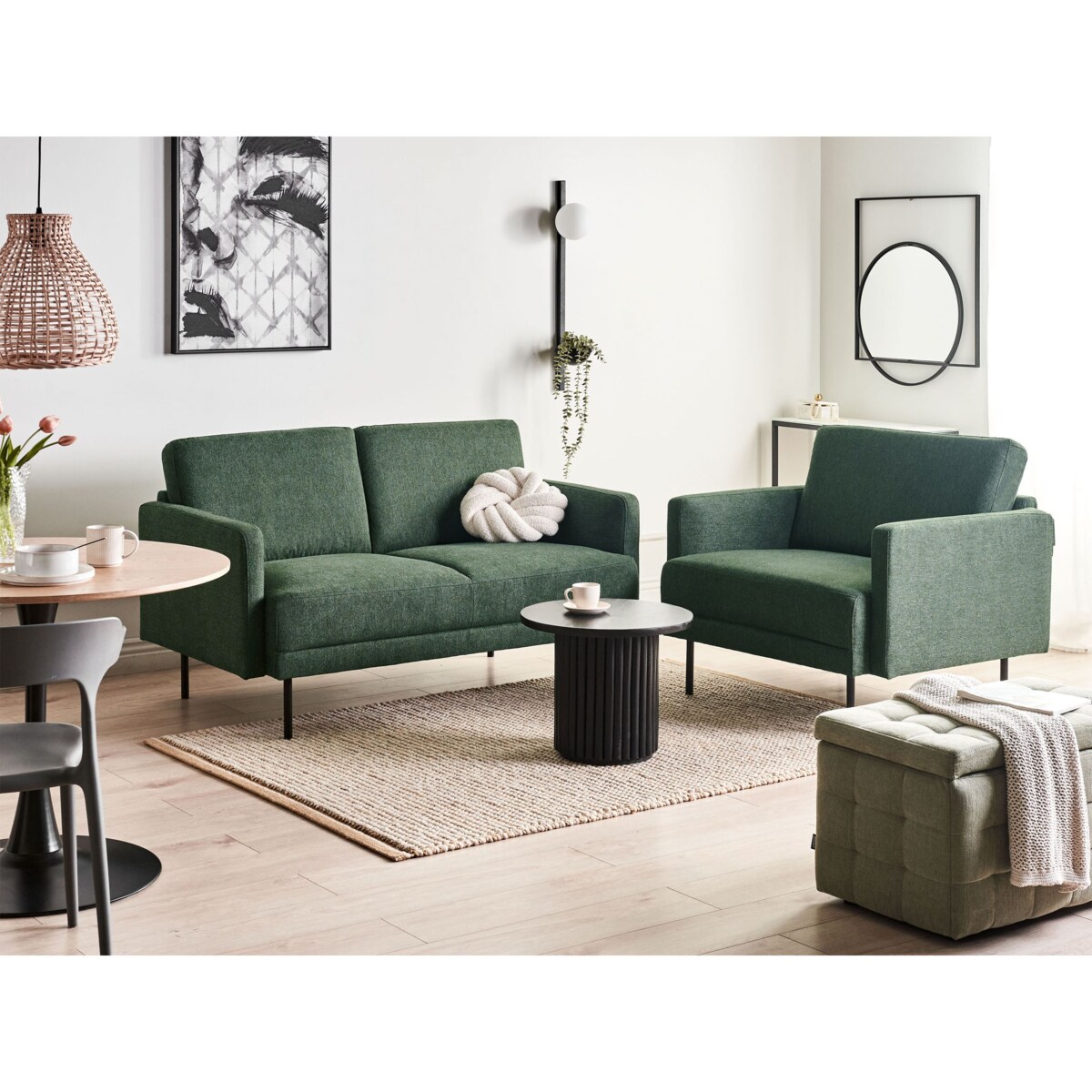 Sofa 2-osobowa ciemnozielona BREDA