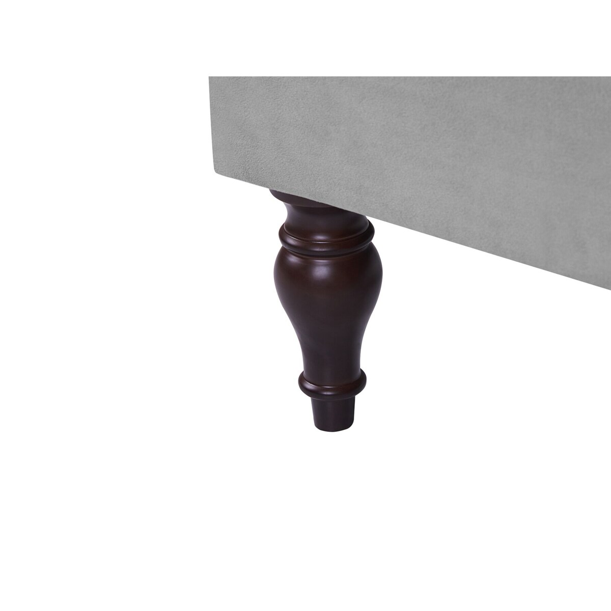 Szezlong welurowy ze schowkiem jasnoszary PESSAC