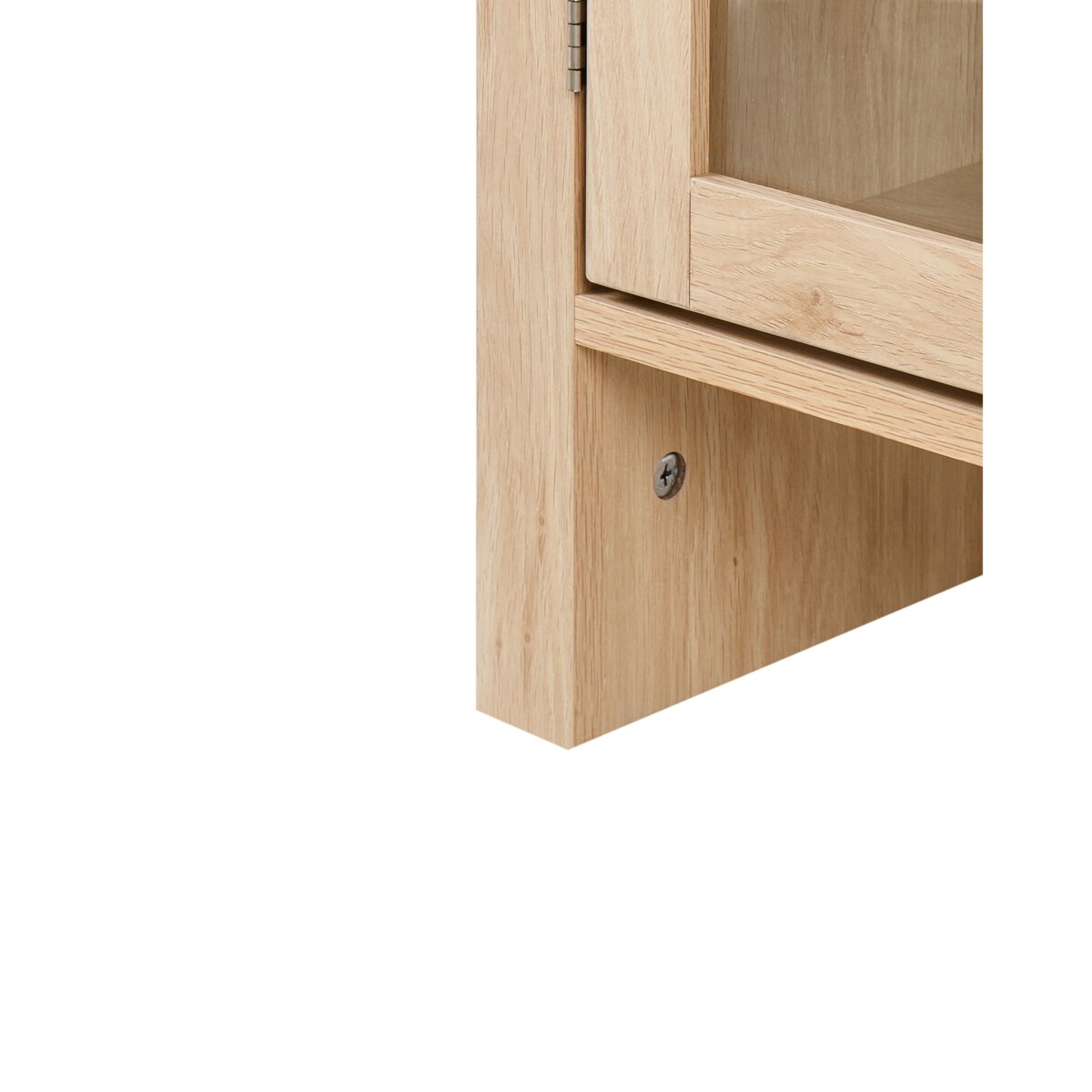 Witryna ze szklaną gablotą GLENWOOD 79 cm Jasnobrązowy