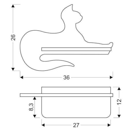Dekoracyjna LAMPA ścienna CAT 21-75642 Candellux drewniana OPRAWA leżący kot LED 5W 4000K półka czarna drewno