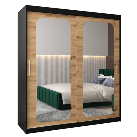 Szafa przesuwna Garderoba PROMO T3 180 czarny/artisan