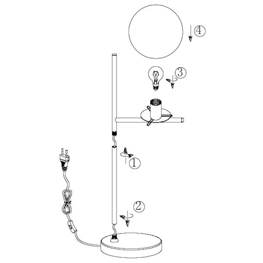 Modernistyczna LAMPA stołowa PURE 502000142 Trio szklana LAMPKA stojąca kula grafitowa przydymiona
