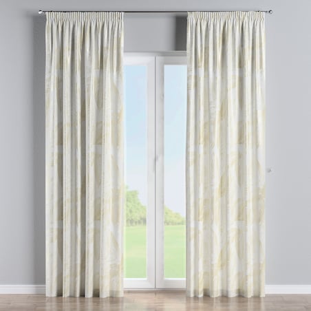 Zasłona na taśmie marszczącej 1 szt. 130x245 ecru liście