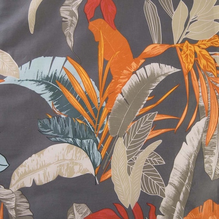 Pościel satyna bawełniana 140x200 Tropenza tropikalne liście na szarym tle, Satynlove