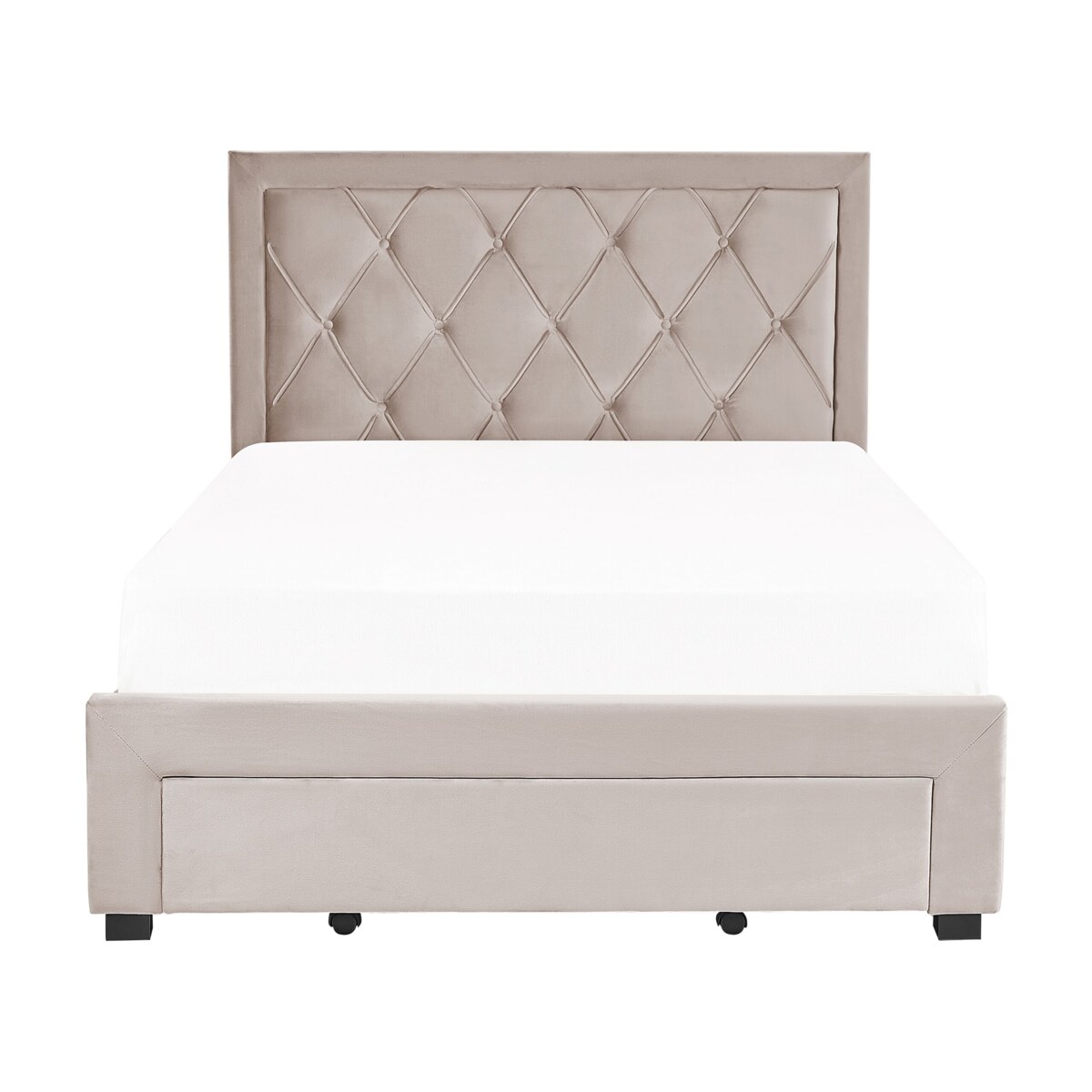 Łóżko welurowe 140 x 200 cm beżowe LIEVIN