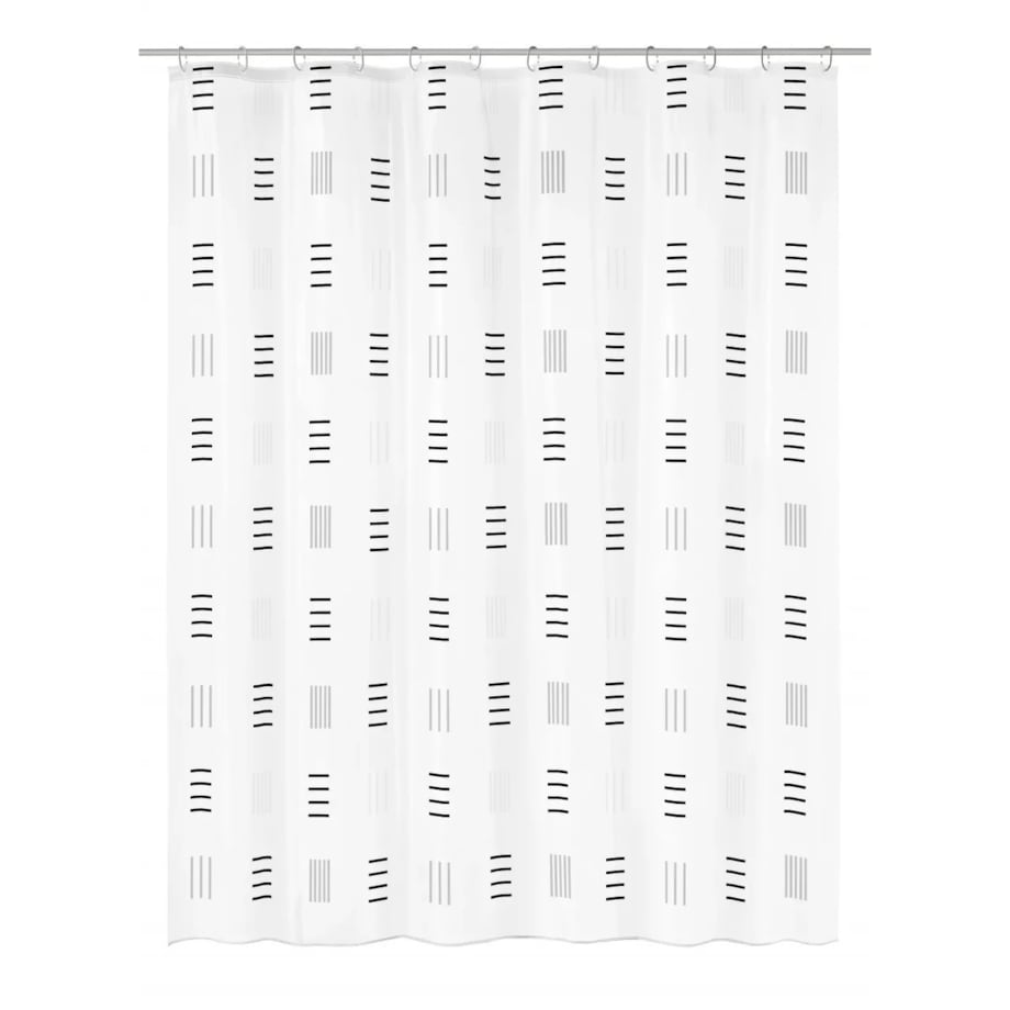 Kleine Wolke Grafico Winylowa Zasłona prysznicowa ciemny szary 180x200 cm