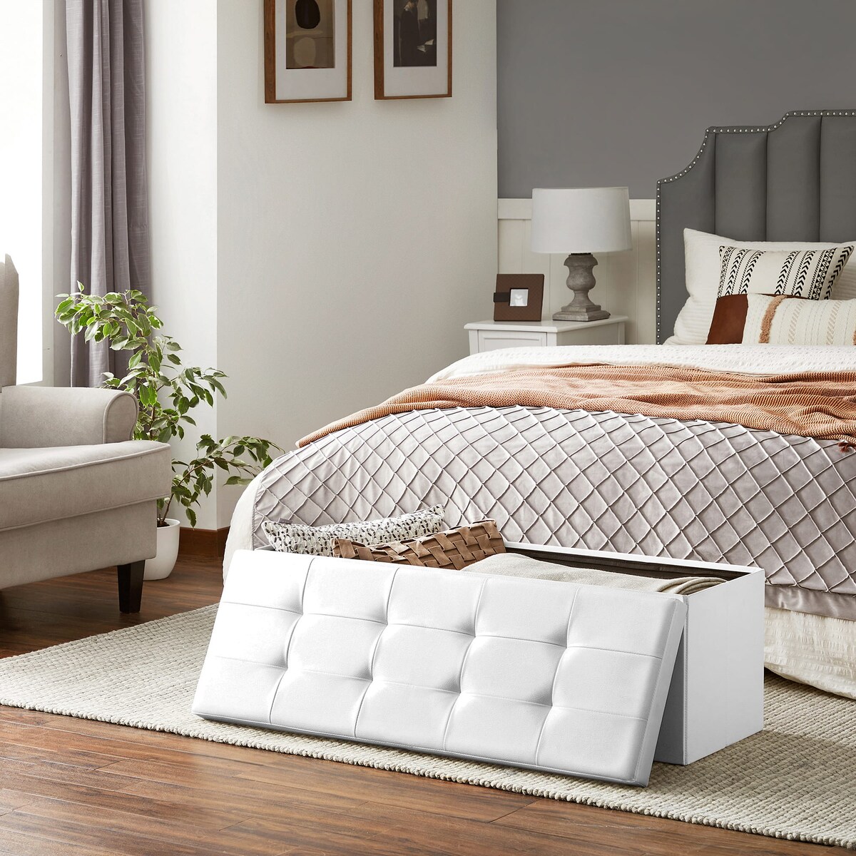 Pufa 110X38X38 Cm Biały